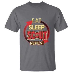 Funny Scout T Shirt Eat Sleep Scout Repeat Scouting Lovers Camping Hiking Outdoors TS02 Charcoal Print Your Wear
