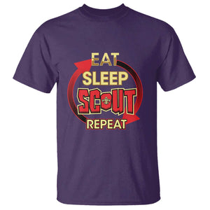 Funny Scout T Shirt Eat Sleep Scout Repeat Scouting Lovers Camping Hiking Outdoors TS02 Purple Print Your Wear