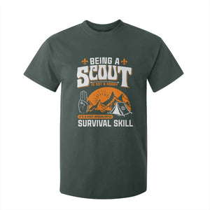Funny Scout T Shirt For Kid Being A Scout Is Not A Hobby Survival Skill Adventure TS02 Dark Forest Green Print Your Wear