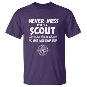 Funny Scout T Shirt Never Mess With A Scout Compass TS02 Purple Print Your Wear
