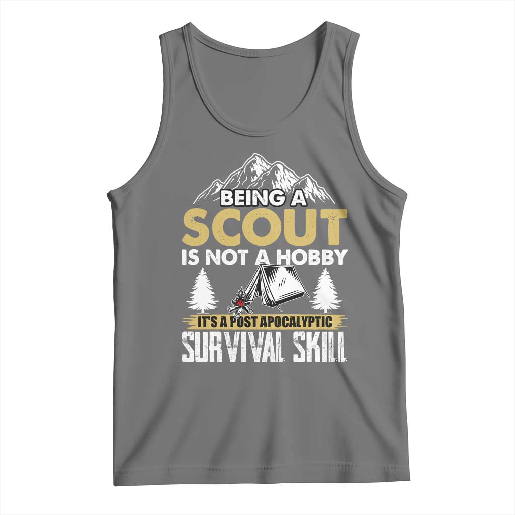 Funny Scout Tank Top Being A Scout Is Not A Hobby It's A Survial Skill Scouting TS02 Black Heather Print Your Wear