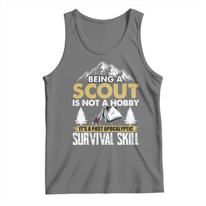 Funny Scout Tank Top Being A Scout Is Not A Hobby It's A Survial Skill Scouting TS02 Black Heather Print Your Wear