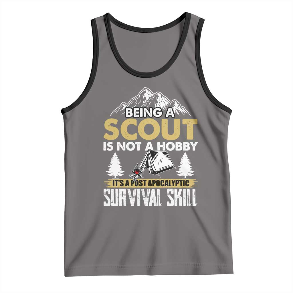 Funny Scout Tank Top Being A Scout Is Not A Hobby It's A Survial Skill Scouting TS02 Deep Heather Black Print Your Wear