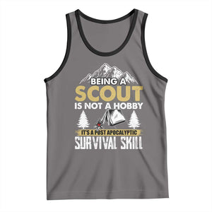 Funny Scout Tank Top Being A Scout Is Not A Hobby It's A Survial Skill Scouting TS02 Deep Heather Black Print Your Wear