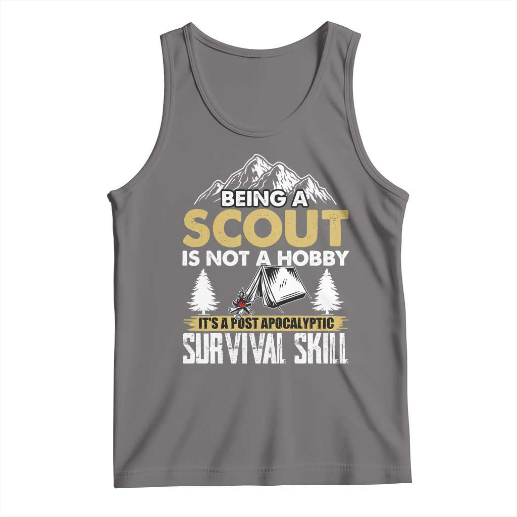 Funny Scout Tank Top Being A Scout Is Not A Hobby It's A Survial Skill Scouting TS02 Deep Heather Print Your Wear