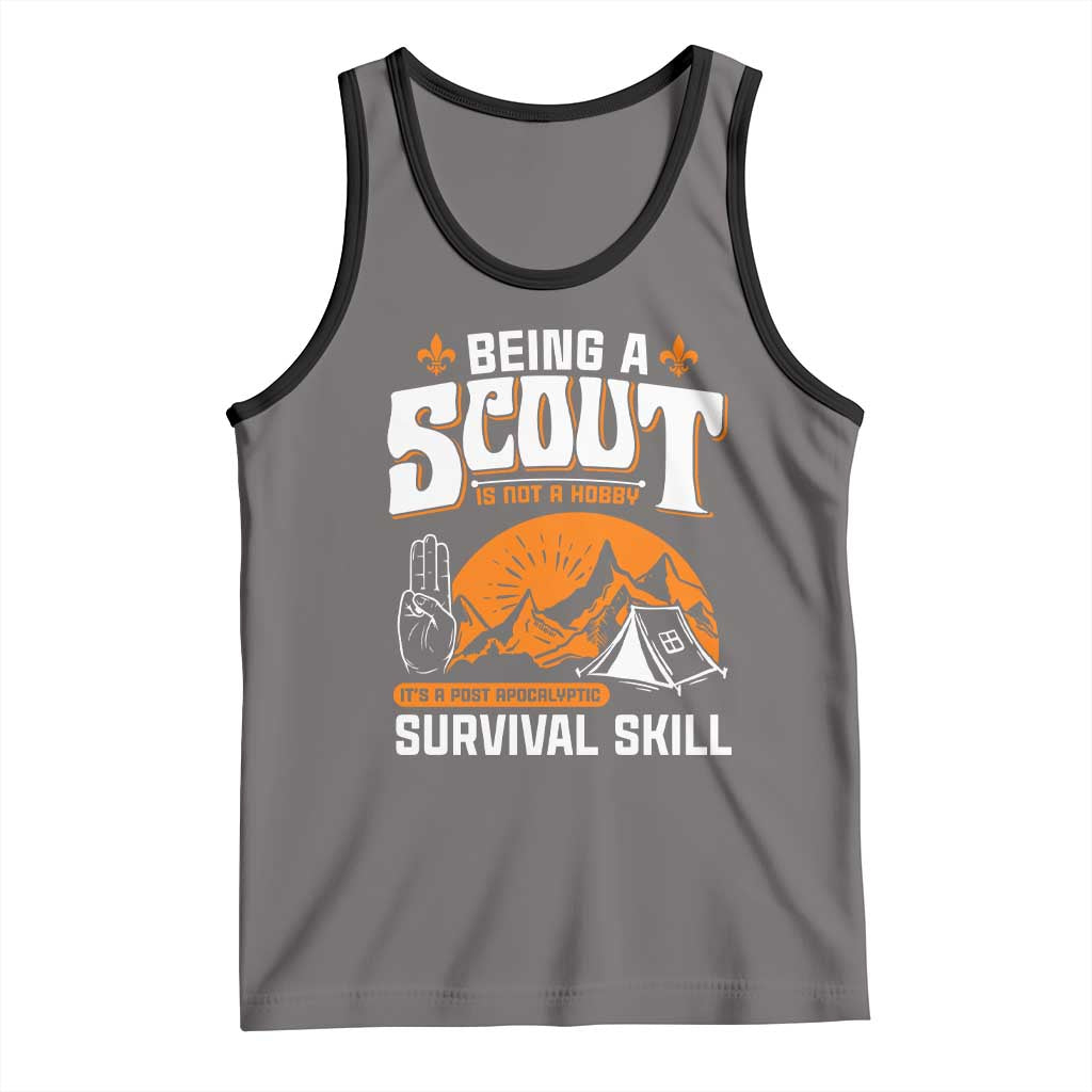 Funny Scout Tank Top Being A Scout Is Not A Hobby Survival Skill Adventure TS02 Deep Heather Black Print Your Wear
