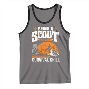 Funny Scout Tank Top Being A Scout Is Not A Hobby Survival Skill Adventure TS02 Deep Heather Black Print Your Wear