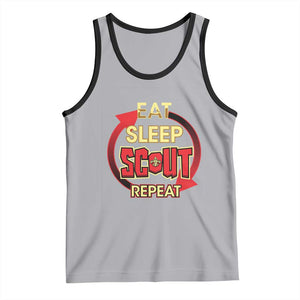 Funny Scout Tank Top Eat Sleep Scout Repeat Scouting Lovers Camping Hiking Outdoors TS02 Athletic Heather Black Print Your Wear