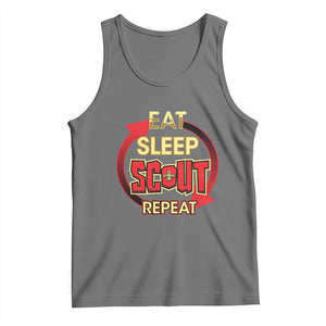 Funny Scout Tank Top Eat Sleep Scout Repeat Scouting Lovers Camping Hiking Outdoors TS02 Black Heather Print Your Wear