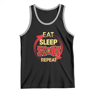 Funny Scout Tank Top Eat Sleep Scout Repeat Scouting Lovers Camping Hiking Outdoors TS02 Black Athletic Heather Print Your Wear