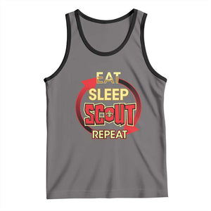 Funny Scout Tank Top Eat Sleep Scout Repeat Scouting Lovers Camping Hiking Outdoors TS02 Deep Heather Black Print Your Wear