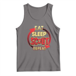 Funny Scout Tank Top Eat Sleep Scout Repeat Scouting Lovers Camping Hiking Outdoors TS02 Deep Heather Print Your Wear