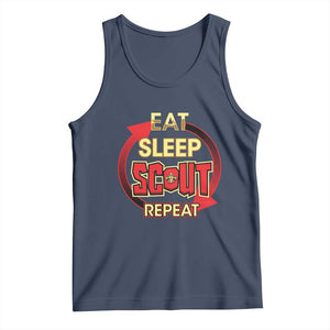 Funny Scout Tank Top Eat Sleep Scout Repeat Scouting Lovers Camping Hiking Outdoors TS02 Navy Print Your Wear