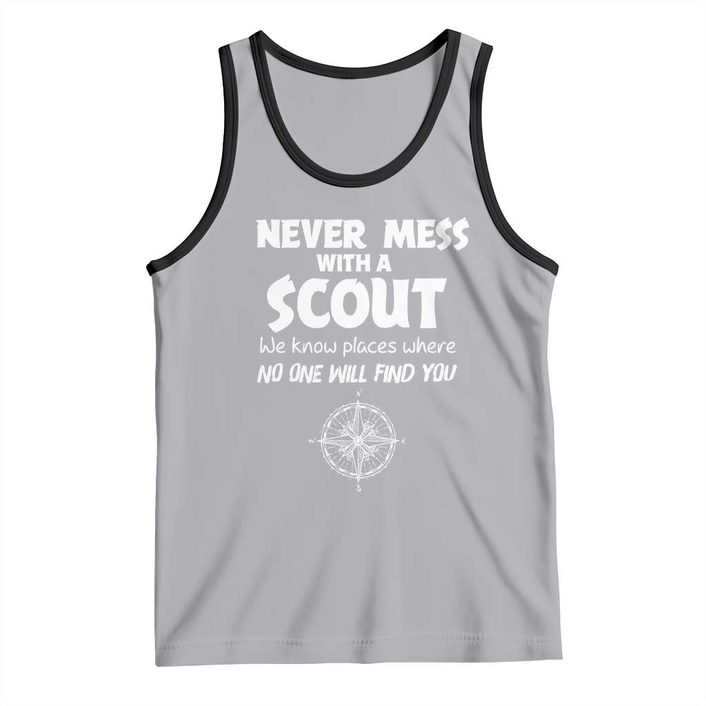 Funny Scout Tank Top Never Mess With A Scout Compass TS02 Athletic Heather Black Print Your Wear