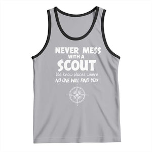 Funny Scout Tank Top Never Mess With A Scout Compass TS02 Athletic Heather Black Print Your Wear
