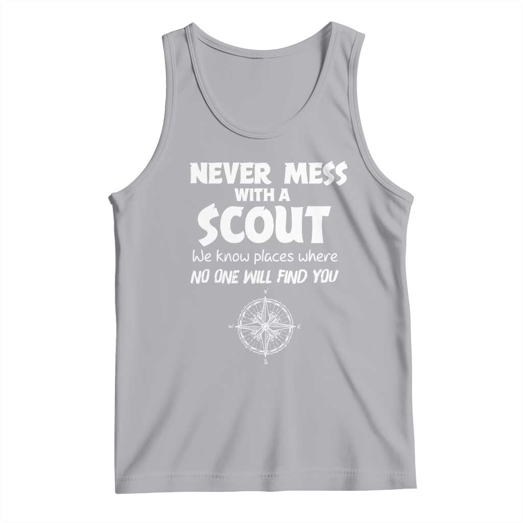 Funny Scout Tank Top Never Mess With A Scout Compass TS02 Athletic Heather Print Your Wear