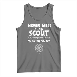 Funny Scout Tank Top Never Mess With A Scout Compass TS02 Black Heather Print Your Wear