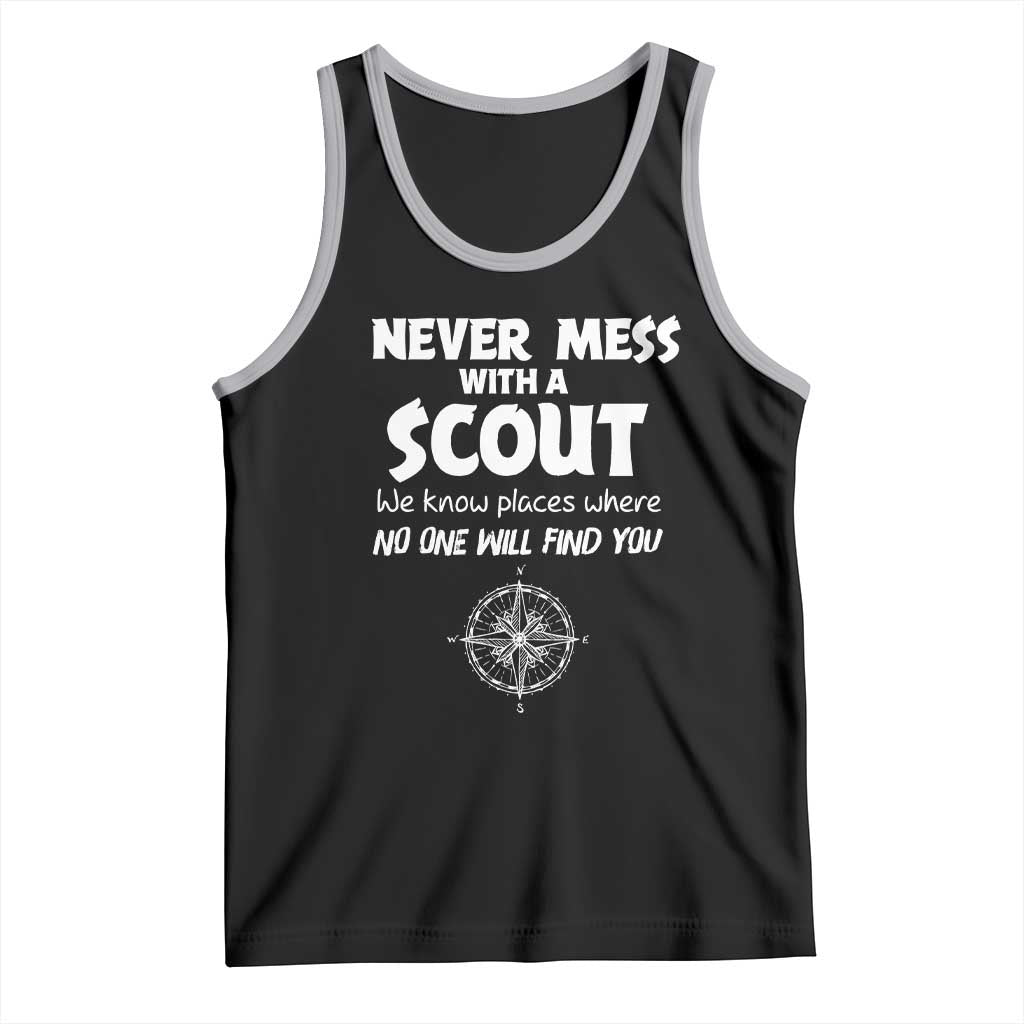 Funny Scout Tank Top Never Mess With A Scout Compass TS02 Black Athletic Heather Print Your Wear