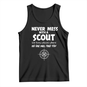 Funny Scout Tank Top Never Mess With A Scout Compass TS02 Black Print Your Wear