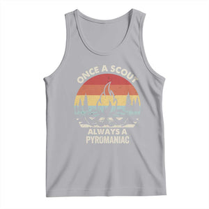 Funny Scout Tank Top Once A Scout Always A Pyromaniac Adventure Retro TS02 Athletic Heather Print Your Wear