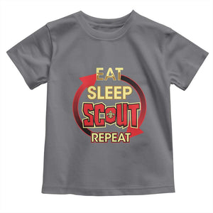Funny Scout Toddler T Shirt Eat Sleep Scout Repeat Scouting Lovers Camping Hiking Outdoors TS02 Charcoal Print Your Wear