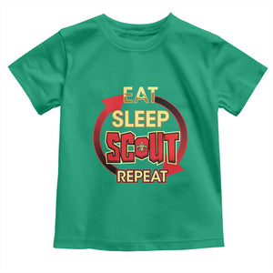 Funny Scout Toddler T Shirt Eat Sleep Scout Repeat Scouting Lovers Camping Hiking Outdoors TS02 Irish Green Print Your Wear