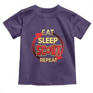 Funny Scout Toddler T Shirt Eat Sleep Scout Repeat Scouting Lovers Camping Hiking Outdoors TS02 Purple Print Your Wear