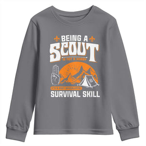 Funny Scout Youth Sweatshirt Being A Scout Is Not A Hobby Survival Skill Adventure TS02 Charcoal Print Your Wear