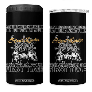 Funny Scouting Adventure 4 in 1 Can Cooler Tumbler Doing What Your Scout Leader Told You To Do Camping Compass TS02 One Size: 16 oz Black Print Your Wear
