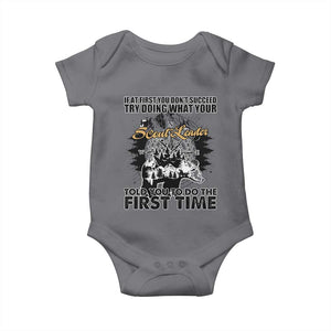 Funny Scouting Adventure Baby Onesie Doing What Your Scout Leader Told You To Do Camping Compass TS02 Charcoal Print Your Wear