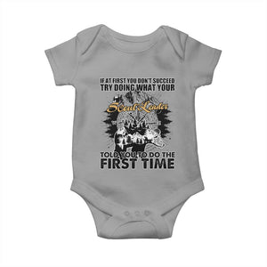 Funny Scouting Adventure Baby Onesie Doing What Your Scout Leader Told You To Do Camping Compass TS02 Sport Gray Print Your Wear
