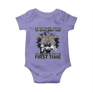 Funny Scouting Adventure Baby Onesie Doing What Your Scout Leader Told You To Do Camping Compass TS02 Violet Print Your Wear