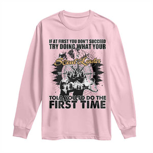 Funny Scouting Adventure Long Sleeve Shirt Doing What Your Scout Leader Told You To Do Camping Compass TS02 Light Pink Print Your Wear