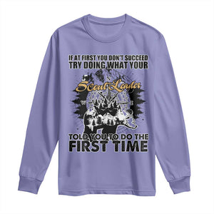 Funny Scouting Adventure Long Sleeve Shirt Doing What Your Scout Leader Told You To Do Camping Compass TS02 Violet Print Your Wear