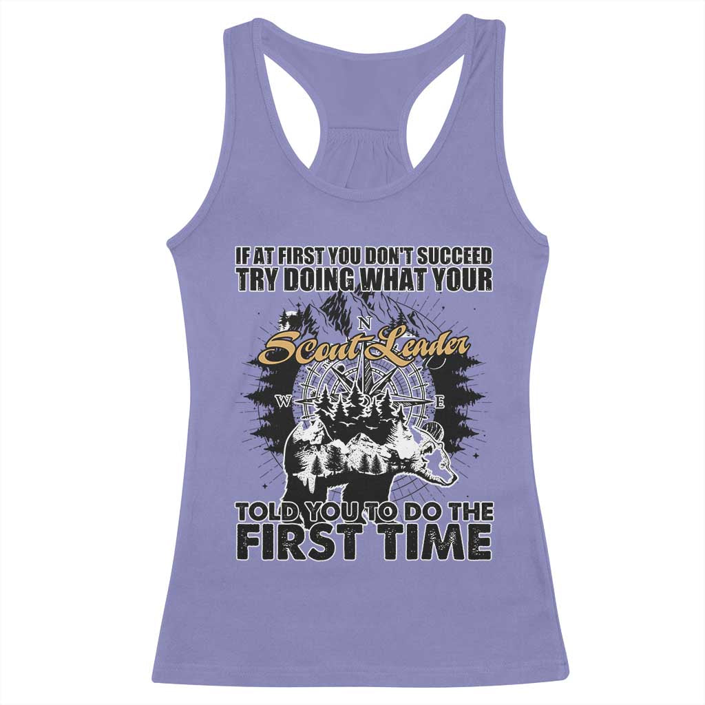 Funny Scouting Adventure Racerback Tank Top Doing What Your Scout Leader Told You To Do Camping Compass TS02 Violet Print Your Wear