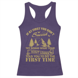 Funny Scouting Adventure Racerback Tank Top Doing What Your Scout Leader Told You To Do Camping Outdoors TS02 Purple Print Your Wear