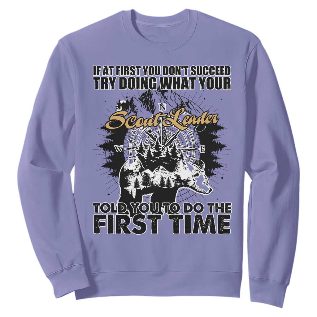 Funny Scouting Adventure Sweatshirt Doing What Your Scout Leader Told You To Do Camping Compass TS02 Violet Print Your Wear