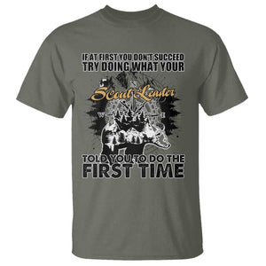 Funny Scouting Adventure T Shirt Doing What Your Scout Leader Told You To Do Camping Compass TS02 Military Green Print Your Wear