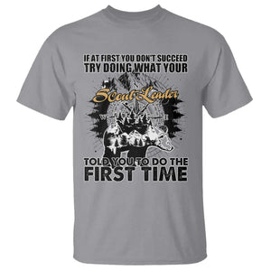 Funny Scouting Adventure T Shirt Doing What Your Scout Leader Told You To Do Camping Compass TS02 Sport Gray Print Your Wear