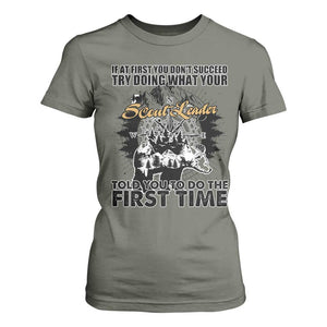 Funny Scouting Adventure T Shirt For Women Doing What Your Scout Leader Told You To Do Camping Compass TS02 Military Green Print Your Wear