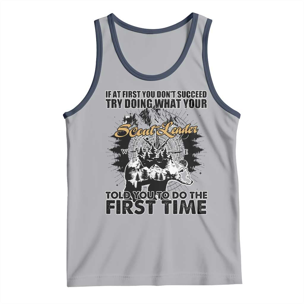 Funny Scouting Adventure Tank Top Doing What Your Scout Leader Told You To Do Camping Compass TS02 Athletic Heather Navy Print Your Wear