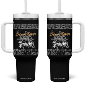 Funny Scouting Adventure Tumbler With Handle Doing What Your Scout Leader Told You To Do Camping Compass TS02 One Size: 40 oz Black Print Your Wear