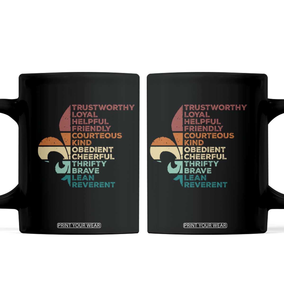 Funny Scouting Leader Law Coffee Mug Vintage Fleur De Lis TS11 Black Print Your Wear