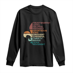 Funny Scouting Leader Law Long Sleeve Shirt Vintage Fleur De Lis TS11 Black Print Your Wear