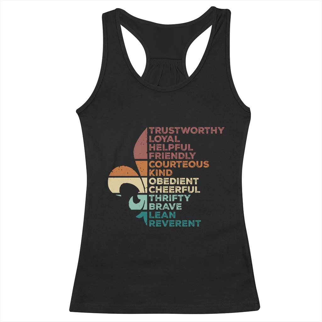 Funny Scouting Leader Law Racerback Tank Top Vintage Fleur De Lis TS11 Black Print Your Wear