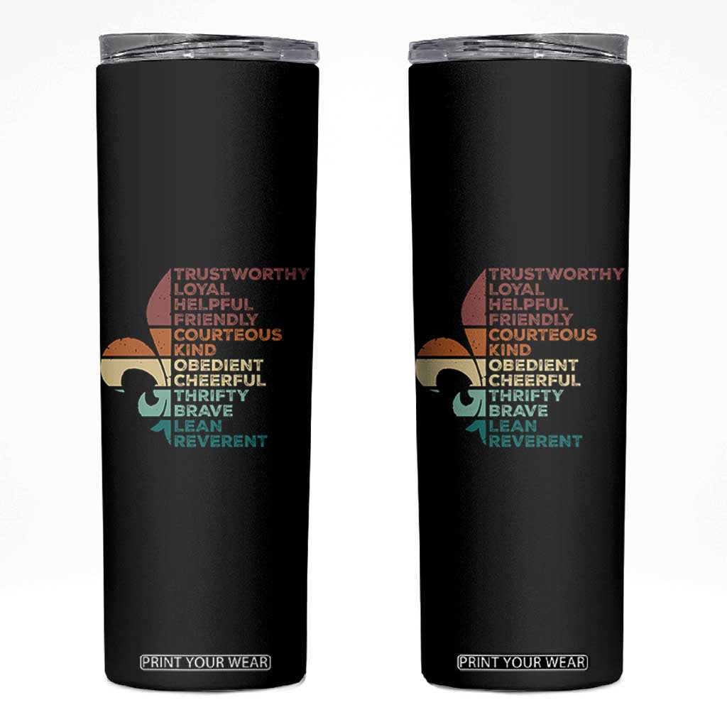 Funny Scouting Leader Law Skinny Tumbler Vintage Fleur De Lis TS11 Black Print Your Wear