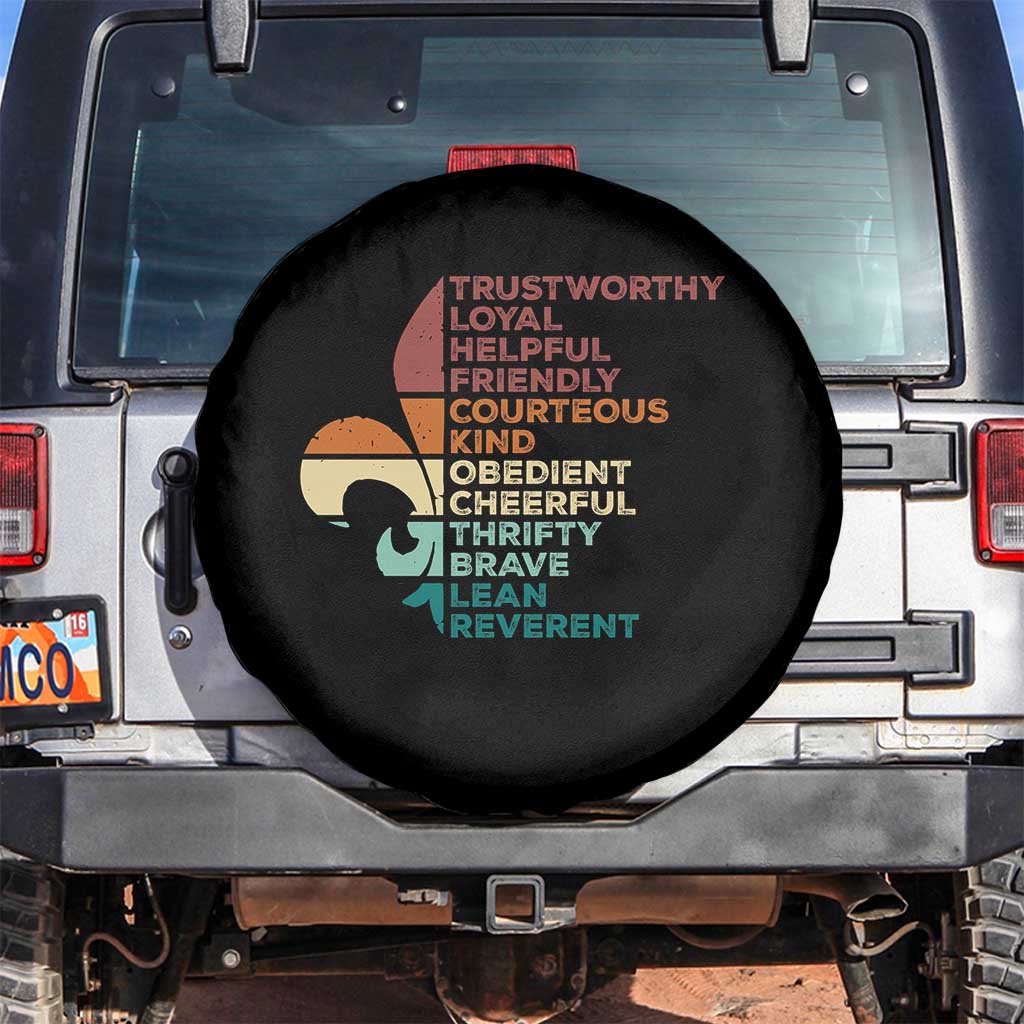 Funny Scouting Leader Law Spare Tire Cover Vintage Fleur De Lis TS11 No hole Black Print Your Wear