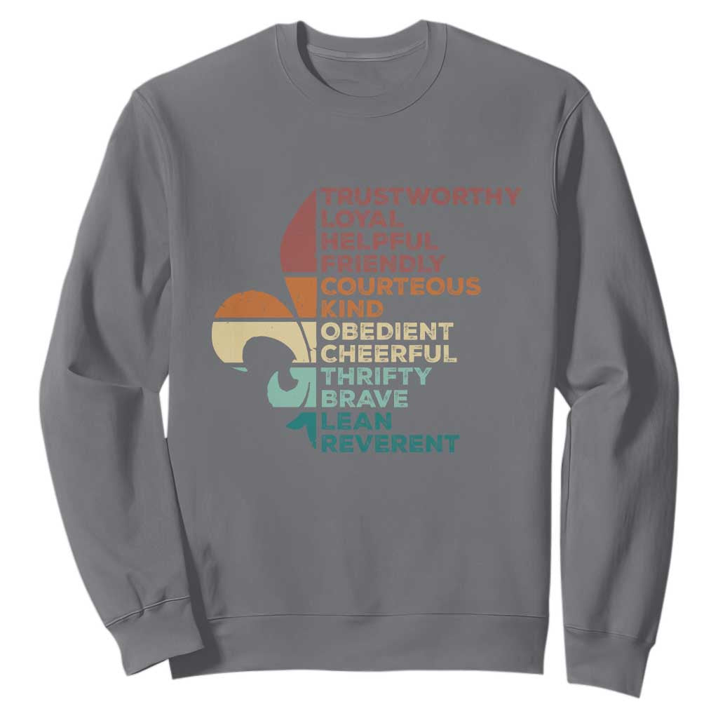 Funny Scouting Leader Law Sweatshirt Vintage Fleur De Lis TS11 Charcoal Print Your Wear