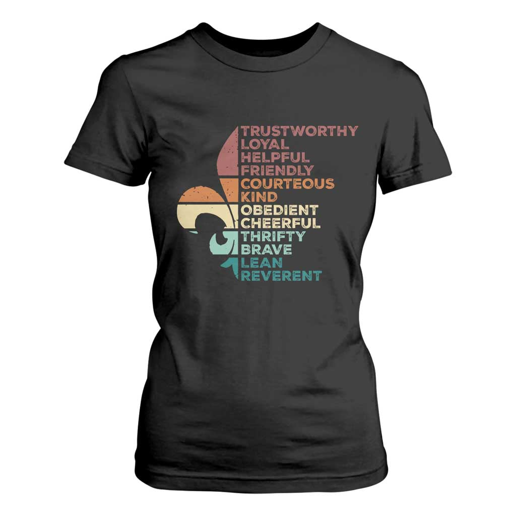 Funny Scouting Leader Law T Shirt For Women Vintage Fleur De Lis TS11 Black Print Your Wear