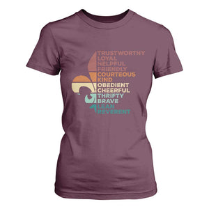 Funny Scouting Leader Law T Shirt For Women Vintage Fleur De Lis TS11 Maroon Print Your Wear